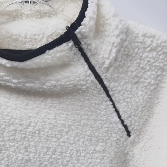 Lands' End Long Sleeve Sherpa Mock Zip Tunic Pullover large 14 16 - Picture 8 of 9